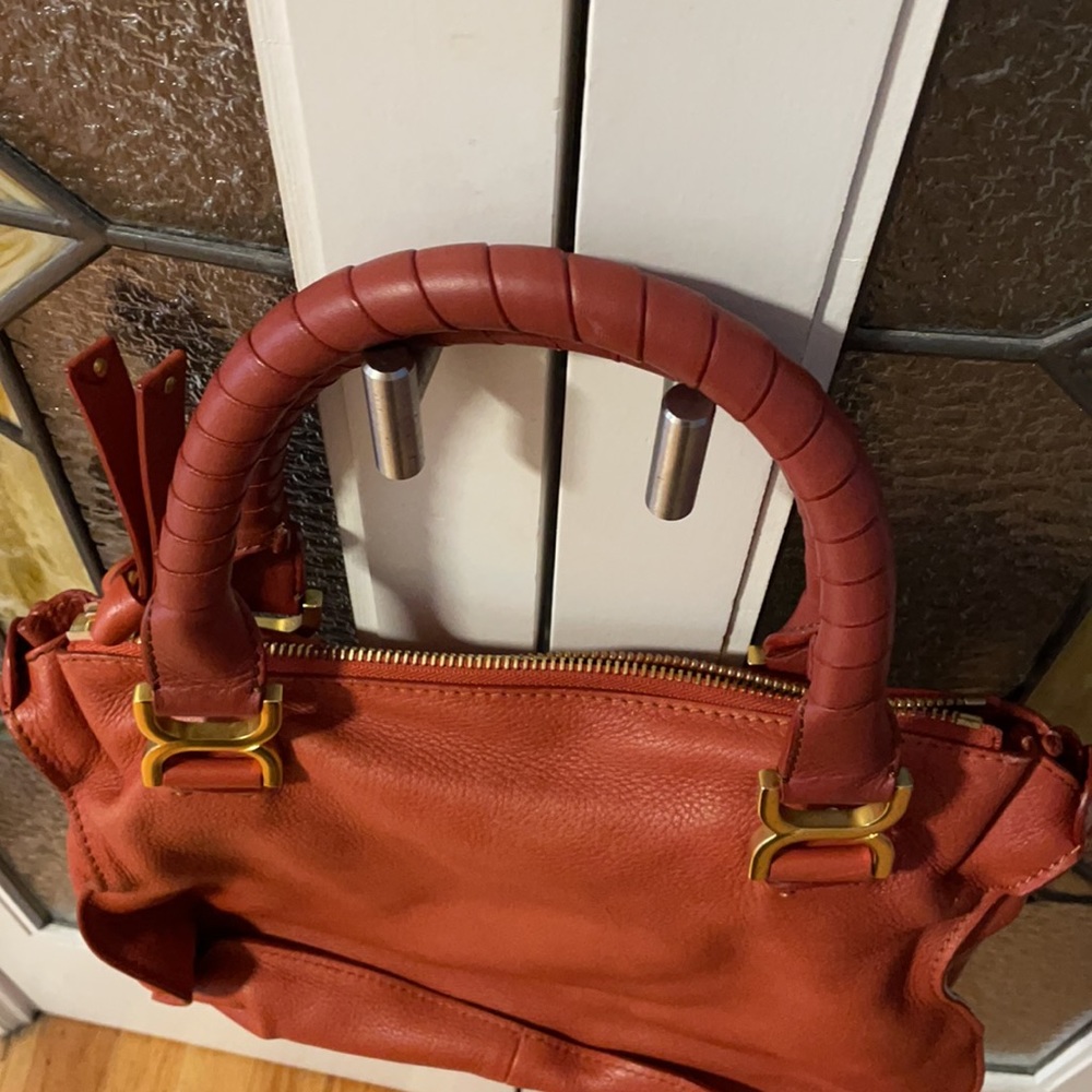 Chloe Marcie handbag in tan/brass/faded rose - Picture 9 of 16